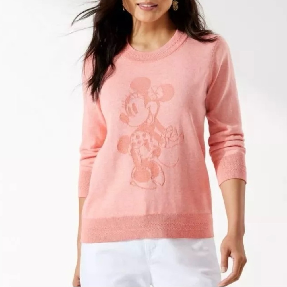 Disney + Tommy Bahama Sweater Minnie Mouse Pullover Sea Shore View Women XS